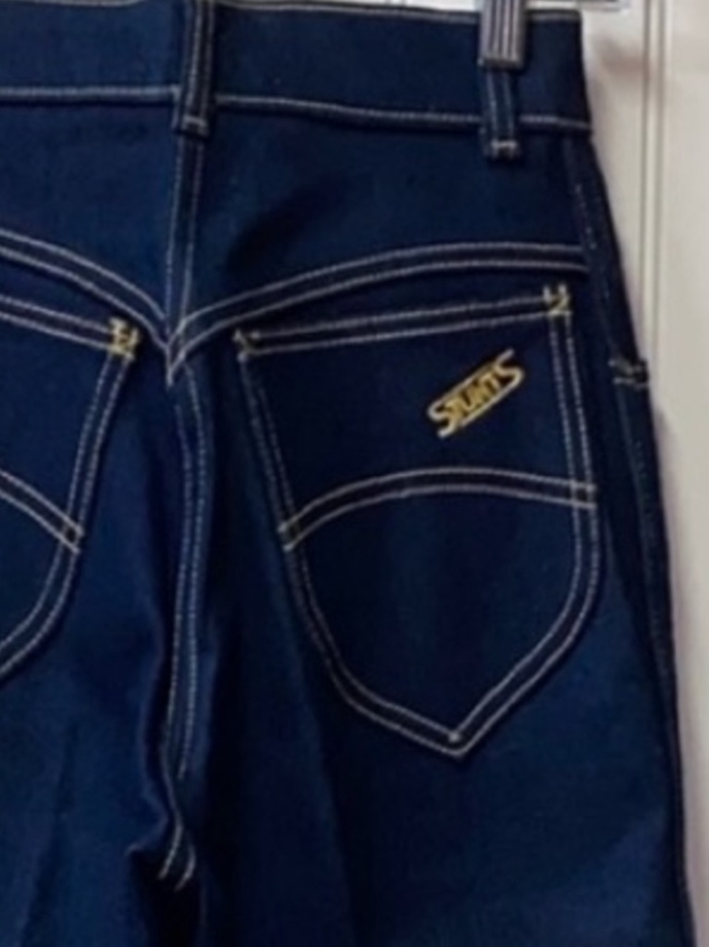 70s Stunts Dark Wash High Rise Jeans 23 X 31 Vintage NWOT